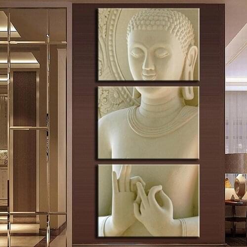 Framed art Modern Buddha Painting 3 Picture Modern Home Decor Wall Art Picture For Living Room Decor Canvas Print painting F/066