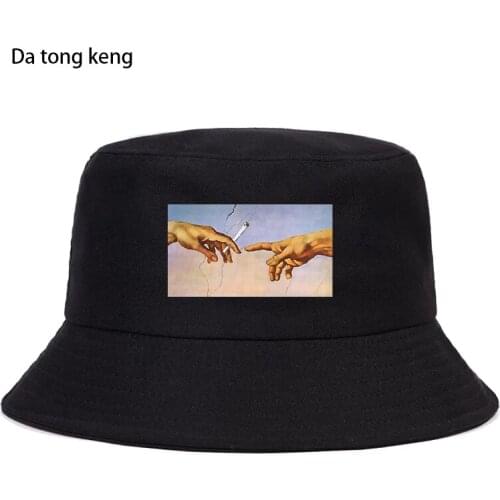 MICHELANGELO Funny Print Bucket Caps Summer Foldable Sunscreen Fishermans Panama Hats Man Woman 2021 Anime Hip Hop Buckets Hat