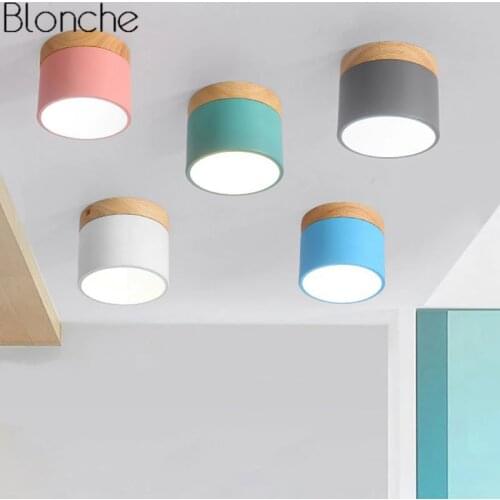 Nordic Iron Wood Ceiling Lights Modern Led Ceiling Lamp For Living Room Bedroom Luminaire Porch Aisle Corridor Lighting Fixtures