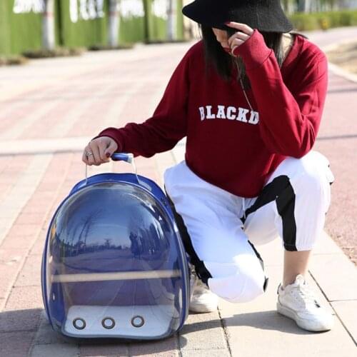 Pet Parrot Carrier Bird Travel Bag Space Capsule Transparent Backpack Breathable 360degree Sightseeing