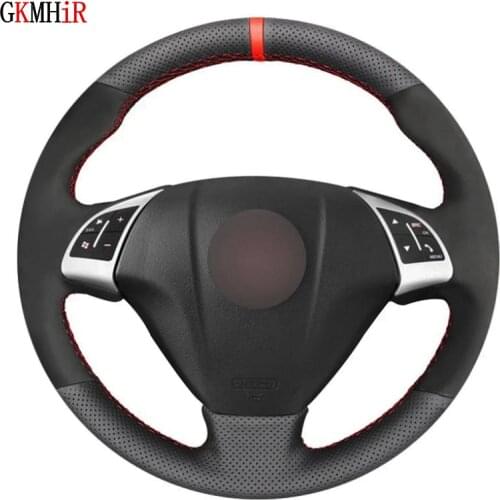 DIY Black Genuine Leather Suede Car Steering Wheel Cover For Fiat Punto Bravo Linea 2007-2019 Qubo Doblo 2008-2015 Grande Punto