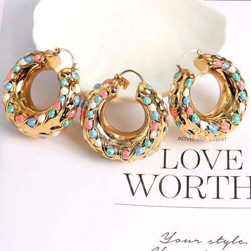 Fashion Jewelry Fashion Copper Big Set Earrings Pendent For Women Party Anniversary Gift Trendy