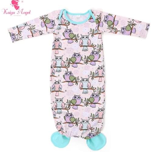 2018 Baby Gowns Infant Girl Clothing Cartoon Owl Floral Mermaid Print Newborn Sleeping Bag Long Sleeve Spring Newborn Clothes