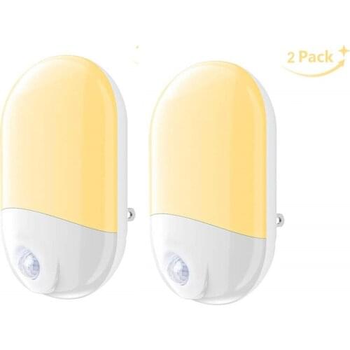 Smart Night Light PIR Motion Sensor Control Warm White Body Induction Plug-In Mini Lamp for Bedroom Living Room Stair