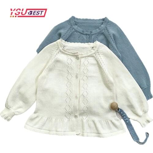 0-4Yrs Baby Knitted Cardigan Toddler Gilrs Hollow Out Cotton Cardigan Baby Spring Autumn Knitted Clothes Kids Sweater Coat