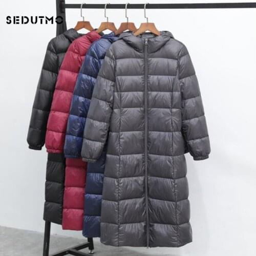 SEDUTMO Winter Plus Size 3XL Long Women Down Jackets Slim Thick Hooded Coat Autumn Casual Puffer Jacket ED919
