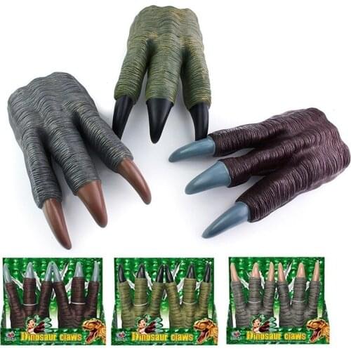 Zhenwei 1 Pair Jurassic World Velociraptor Dinosaur Claws Dinosaur Toy Glove Gift for Adult Kids Childrens Party Cosplay Toy