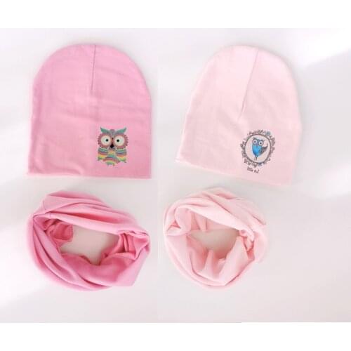 1 Set Autumn Winter Crochet Baby Hat Girl Boy Beanie Cap Children Hats Toddler Kids Hat Scarf Collars,gorros owl invierno