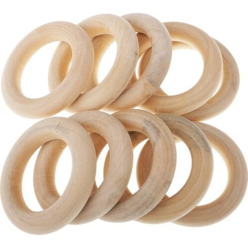 10pcs Natural Unfinished Wood Loop Ring Wood Circles Jewelry Making Findings 58mm