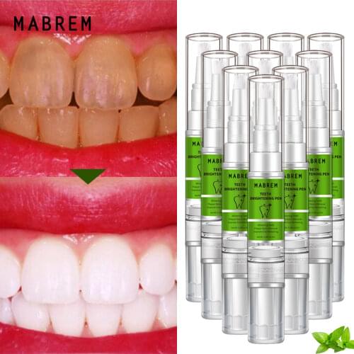 10PCS MABREM Teeth Whitening Pen White Teeth Cleaning Serum Oral Hygiene Essence Remove Plaque Stains Dental Bleaching Cleaning