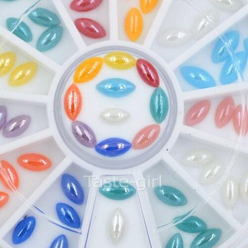 12 colors marquise shape Rhinestones 3D Nail Art Decoration wheel beauty nails accessoires tools Manicure DIY