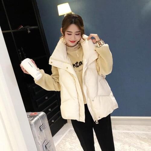 2021 Autumn Short Vest Female Waistcoat Sleeveless Vest Jacket Warm Cotton Padded Vest Coat Sleeveless Jacket Zipper Top H864