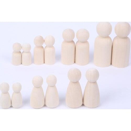 50pcs/lot Boys Girls Shape Natural Wood Beads DIY Children Graffiti Toys Accessories Loose Wooden Beads 35mm 43mm 53mm 65mm