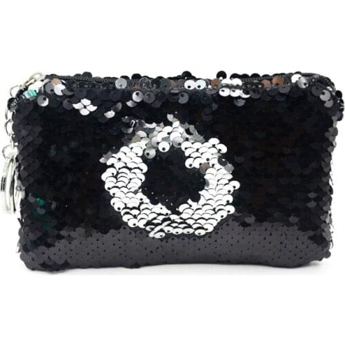 50PCS / LOT Fashion Coin Bag Sequin Coin Wallet Change Key Zipper Wallet Mini Creative Wallet Wholesale Random Delivery