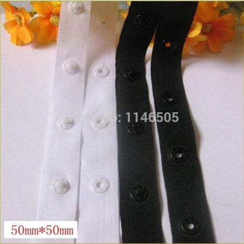 6yard /lot 50mm*50mm Resin snap buttons tapes /Mixed Black White / fabric tape buttons