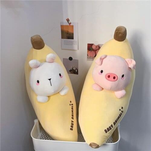 60cm Cartoon Banana doll sleeping pillow dinosaur pink pig doll Pillow Seat Sofa Cushion Appease Pillow Birthday Gift Kids Toys