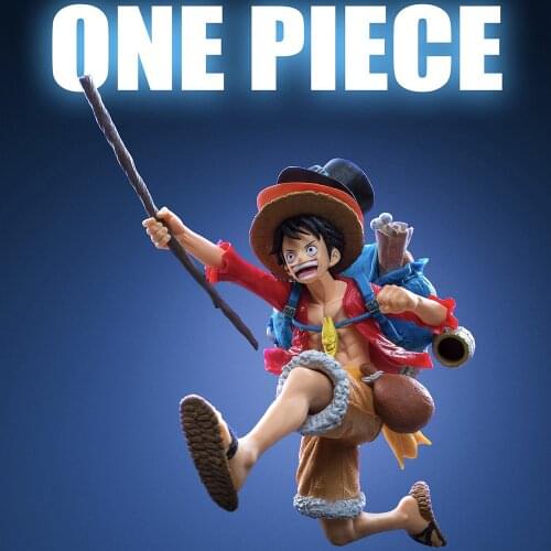 Anime ONE PIECE Monkey D Luffy Action Figure Juguetes Running Luffy With Sabo Ace Hat Collectible Model Toys Christmas Toy 19cm