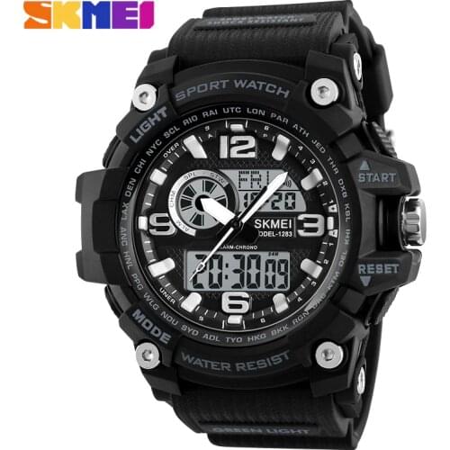 SKMEI New S Shock Men Sports Watches Big Dial Quartz Digital Watch For Men Luxury Brand LED Military Waterproof Men Wristwatches