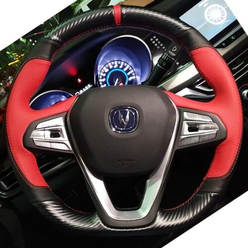 Hand sewning leather for Changan Yuexiang cs35 cs55 cs75 cs95 XT Oulove steering wheel handle cover