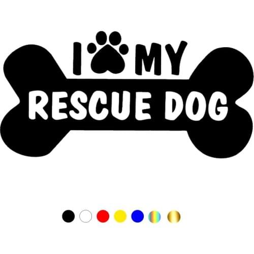 CS-10659# Vinyl Decal I Love My Rescue Dog Car Sticker Waterproof Auto Decors on Truck Bumper Rear Window