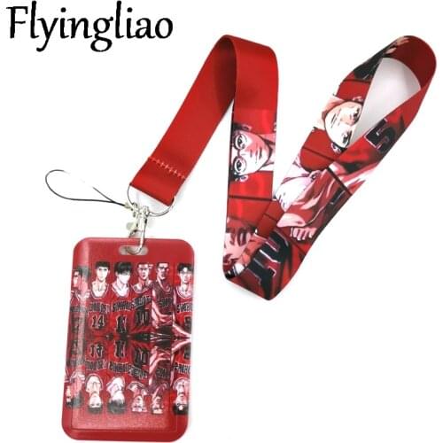 SLAM DUNK Credit Card ID Holder Bag Student Women Travel Bank Bus Business Card Cover Badge Accessories Gifts Lanyard Straps