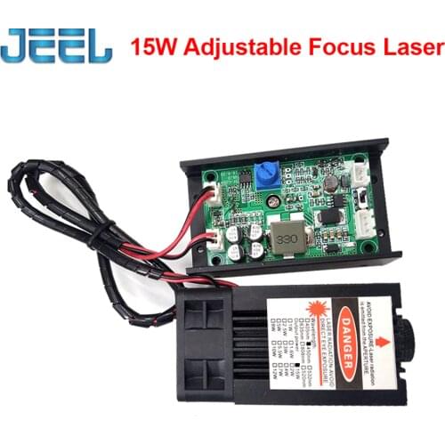 DIY Laser Machine Focus AdjustableTTL/PWM 15W 450nm Laser Head 15000mW blue laser module laser cutter for CNC engraving machine