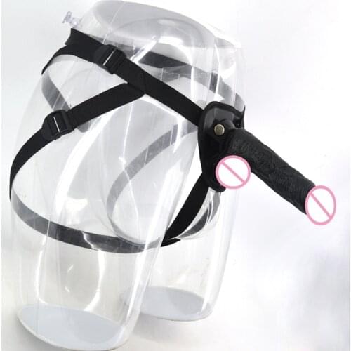 FAAK adult game cheap 7.48" long realistic strap on dildo woman masturbate console artificial penis anal plug lesbian couple toy