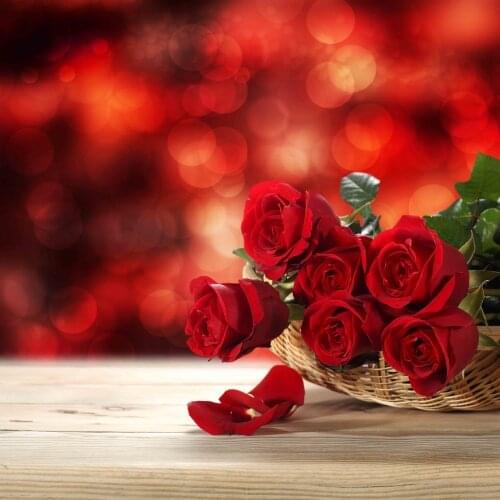 VinylBDS Valentines Photography Backdrops Red Roses Romantic Backdrop Photography Background Customize Floor Backdrops