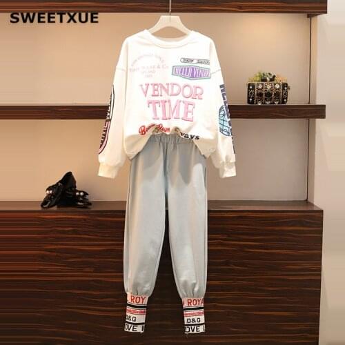 SWEETXUE Fall Winter Woolen Pants Sweater Set 2 Piece Sets Women O-neck Pullovers + Chic pencil Pants Ladies Casual Tracksuits