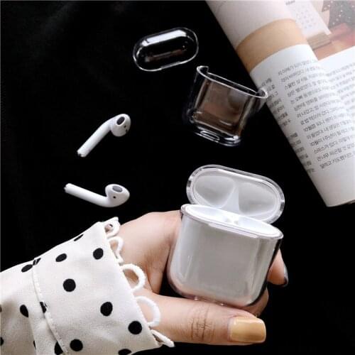 Cool Brand Bags For Airpods Bluetooth Off Accessories case for Airpods 1 2 Clear Headset Earphone Transparent Cover Case fundas