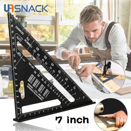 7 Inch Triangle Ruler Aluminum Alloy Angle Protractor Speed Metric Square Measuring Ruler for Building Framing Tools Gauges