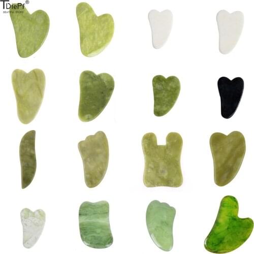 1pc Arm Massage Tool Natural Jade Guasha Scrapping Plate Gua Sha Board Massager Face Meridian Scrapping Plate Piece Massage Tool