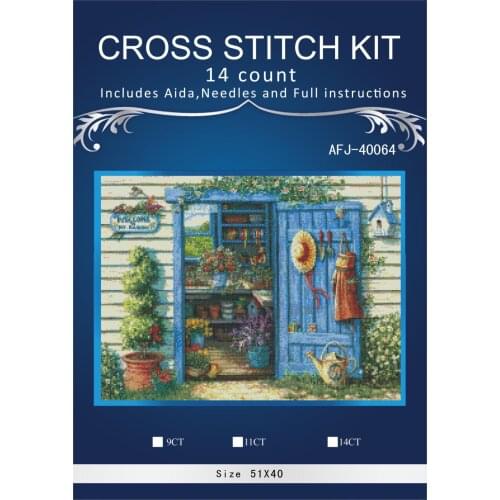 New Embroidery Counted Cross Stitch Kits Needlework Crafts 14 ct DMC DIY Arts Handmade Decor - Flowers gardner