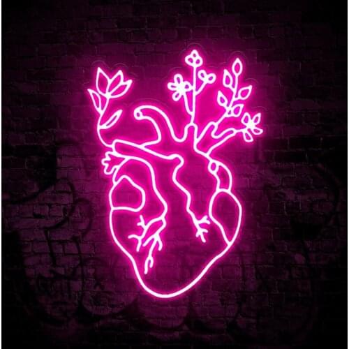 Human Heart Neon Sign Custom Neon Sign Led Light Room Decor Sign Office Bar Home Room Neon Signs Light Wall Decor Gift