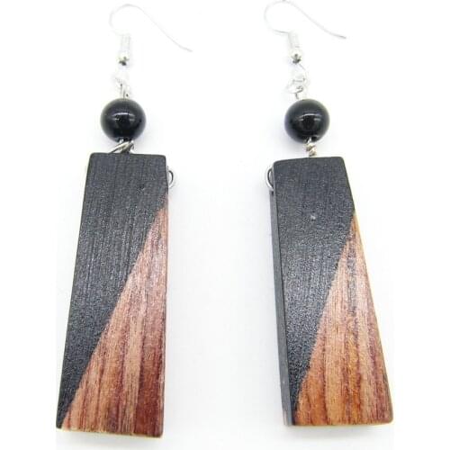 2018 New Item Wooden Resin Women`s Fashion Earrings