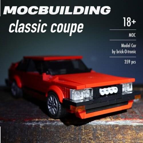 New Coupe GT Red and White CITY Racing Car Vehicle MOC Speed Champions Supercar Sets Building Block Kit DIY Brick Model Kid Toys