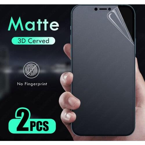 2 PCS Matte Hydrogel Film For iPhone 12 11 Pro XS Max 12 Mini X XR 7 8 6 6S Plus SE 2020 Purple Green Light Screen Protector