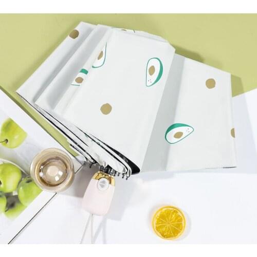 Portable Rain Gear Windproof Black Coating UV Protection Girl Boy Sun Umbrella Kids Cute Cartoon Anime Three Folding Umbrella