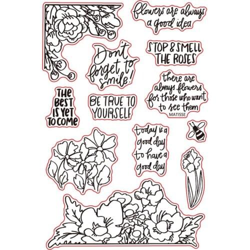 Flowers Smile Clear Stamps for DIY Scrapbooking DIY Craft Making Decoration Transparent Stempels New 2019 Silicone Seal