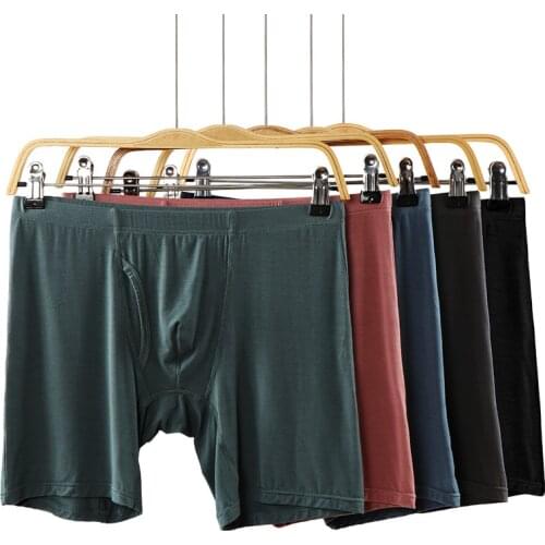 Plus Size Mens Long Boxer Shorts Breathable Sports Fitness Underwear Sexy Boxershorts Ondergoed Mannen Homewear Male Panties