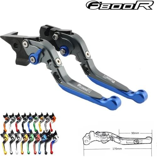 For BMW F800R F 800R adjustable motorcycle brake lever with blue CNC logo 2009-2017 2010 2011 2012 2013 2014 2015 2016