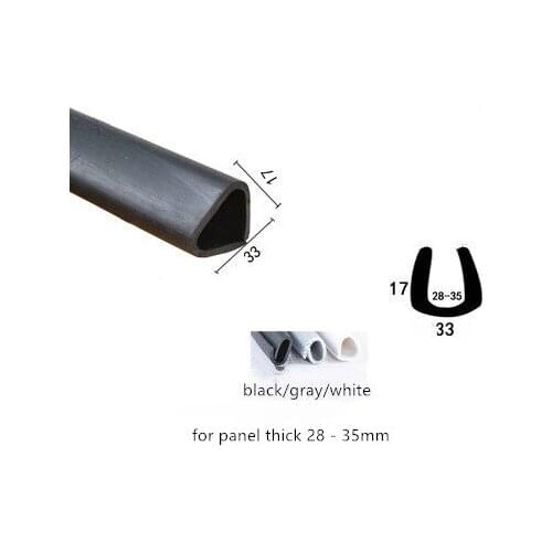 Rubber Sealing U Strip 17x33x17mm for 28-32mm thick Glass Metal Car Wood Panel Board Edge Encloser Shield Black Gray White