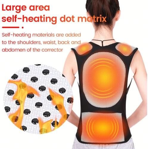 Self-Heating Vest 98-Magnetic Therapy Shoulder Back Abdomen Waist Support Brace Posture Corrector for Men Women Pain Relief