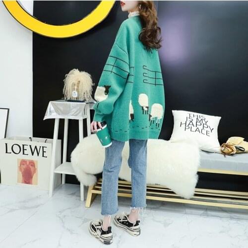 Sweater cardigan women loose outer wear Korean style lazy knit sweater coat autumn 2020 new