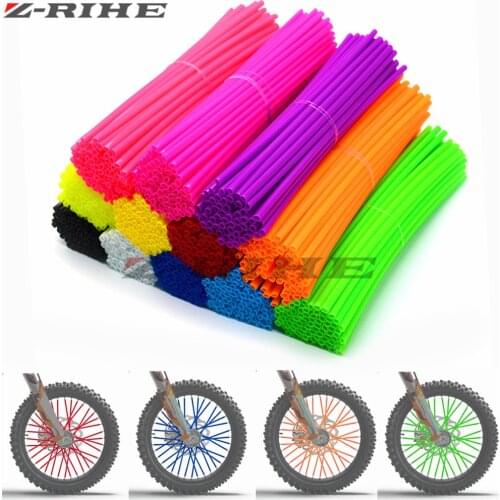 Universal Motorcycle Dirt Bike Wheel Rim Spoke Skins Covers Wrap Tubes Decor Protector Kit FOR EXC Yamaha Honda pit bike