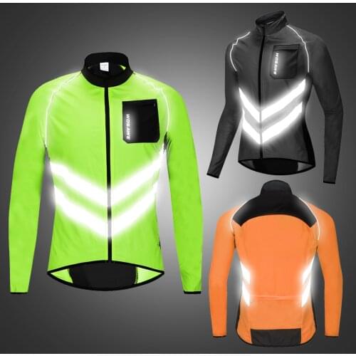 Waterproof Windproof Cycling Jacket Men Reflective Bike Windbreaker Rain Coat Wind Coat Hiking Fishing Mtb Bicycle Jacket M 3XL