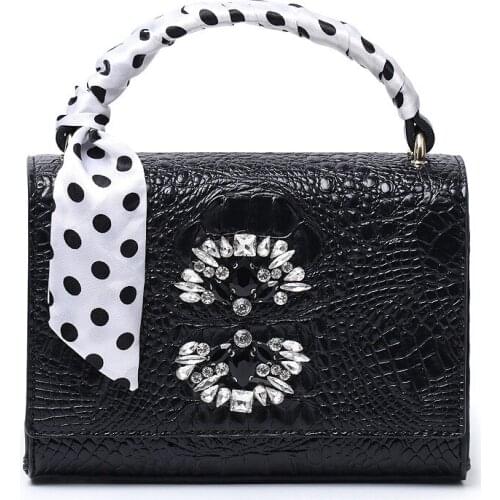 Female Bag 2021 Fashion Crocodile Pattern Small Square Bag European and American Ladies Messenger Bag Women Purse and Handbags