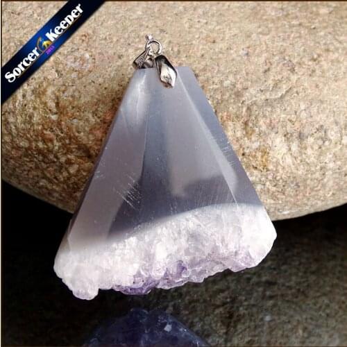 Womens Collares Gem Natural Amethysts Stone Pendant Necklace Quartz Purple Crystal Jewelry Loves Gift For Girlfriend TS293