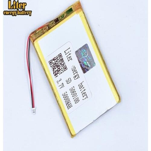 1.0MM 2pin connector 5060100 e-books GPS PDA power bank Li-polymer battery 3.7V 5000mAh Li-po battery