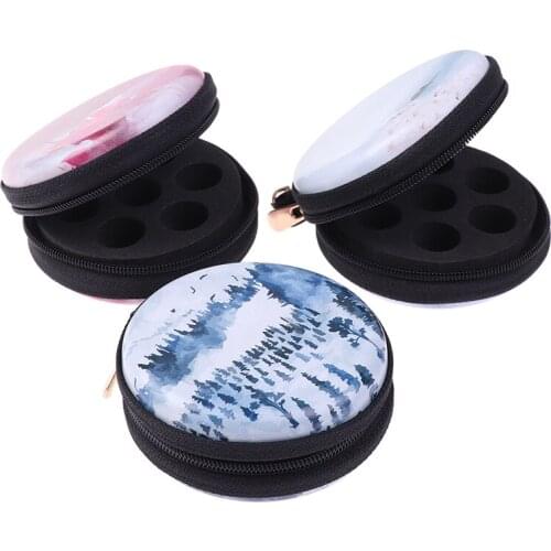 1PC Sundries Organizer 7/12 Compartments 1-2ml Essential Oil Storage Bag Circular Perfume Oil Box Travel Portable Storage Bag